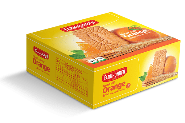 بیسکویت پذیرایی ۷۵۰ گرمی فرخنده با طعم پرتقال