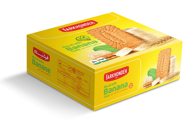 بیسکویت پذیرایی ۷۵۰ گرمی فرخنده با طعم موز